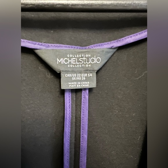 Plus Size Black Blazer with Faux Leather Trim Size 22 - Picture 3 of 4